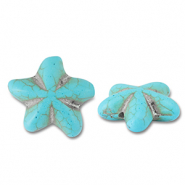 Keramik Perlen Starfish Turquoise blue