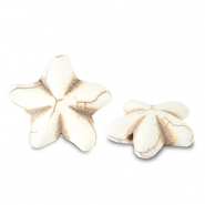 Keramik Perlen Starfish Off white