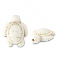 Keramik Perlen Turtle Off white