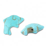 Keramik Perlen Dolphin Turquoise blue