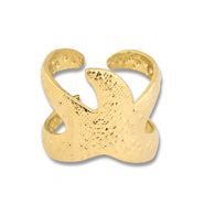 Stainless Steel - Rostfrei Stahl Ringe Starfish Gold