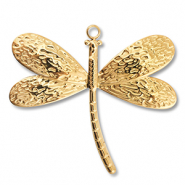 Anh&auml;nger aus Stainless Steel - Rostfreiem Stahl Dragonfly Gold
