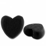 Holz Perlen Heart Black