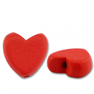 Holz Perlen Heart Red