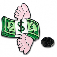 Anstecker Flying Money Green-pink-white