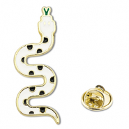 Anstecker Snake White-black-gold