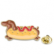Anstecker Hotdog Yellow-brown-red-gold