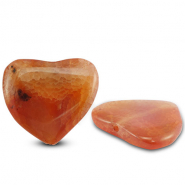 Perlen Naturstein Achat Heart Crackled Transparent coral red