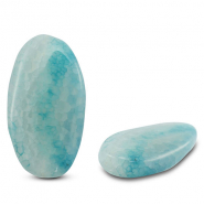 Perlen Naturstein Chalcedon & Achat Oval Crackled Transparent light blue