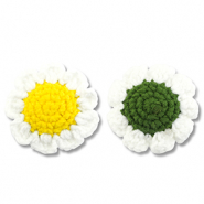 Geh&auml;kelten Daisy White-yellow-green