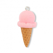 Anh&auml;nger aus Resin Ice Lolly Pink-light brown
