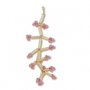 Anh&auml;nger aus Glasperlen Flower Gold-mauve