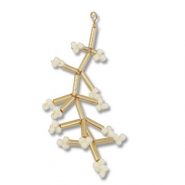 Anh&auml;nger aus Glasperlen Flower Gold-off white