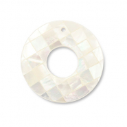 Anh&auml;nger Muschel Donut White (Naturliche Farbe Muschel)
