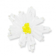 Anh&auml;nger aus Glasperlen Flower Transparent white-transparent yellow