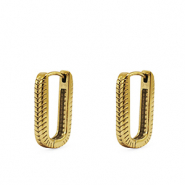 Ohrringe / Ohrstecker aus Stainless Steel - Rostfreiem Stahl Oval Gold