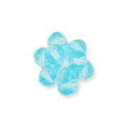 Facetten Perlen Anh&auml;nger Flower Transparent blue