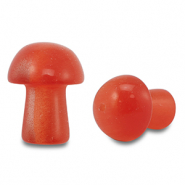 Perlen Naturstein Glass Mushroom Coral red