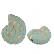 Perlen Griechische Keramik DQ Shell Turquoise-gold