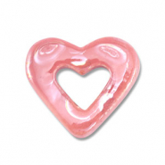 Perlen Griechische Keramik DQ Heart Mauve pink