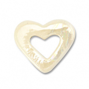 Perlen Griechische Keramik DQ Heart Off white