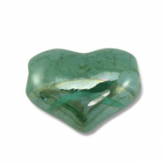 Perlen Griechische Keramik DQ Heart Turquoise green
