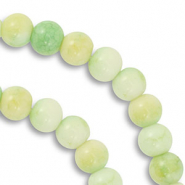 Glas Perlen 8 mm Light green-light yellow