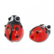 Handbemalt Glasperlen Ladybug Red-black-white