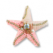 Broschen Star Pink-crystal AB-gold