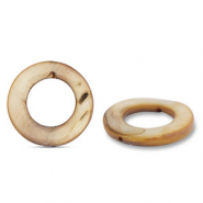 Perle Muschel 20mm Round Brown