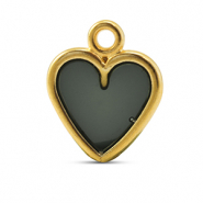 Anh&auml;nger Metall DQ Heart Black-Gold (Nickelfrei)