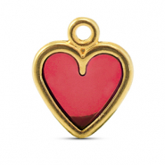 Anh&auml;nger Metall DQ Heart Red-Gold (Nickelfrei)
