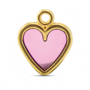 Anh&auml;nger Metall DQ Heart Pink-Gold (Nickelfrei)