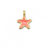 Anh&auml;nger Metall DQ Starfish Coral red-Gold (Nickelfrei)