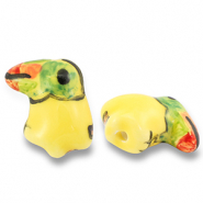 Keramik Perlen Toucan Yellow-green-orange
