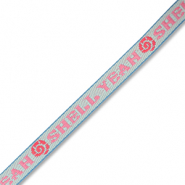 BY31&reg; Schmucktextband "Shell yeah" Light blue-pink-coral red-blue
