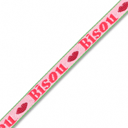 BY31&reg; Schmucktextband "Bisou" Pink-red-dark green