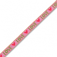 BY31&reg; Schmucktextband "Love" Dark pink-green-red-gold