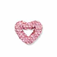 Perlen Acryl mit Strass Heart Light pink