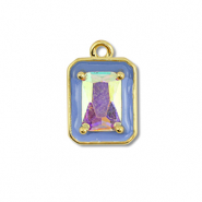 TQ Metall Brass Anh&auml;nger Rectangle Gold-blue-AB coating