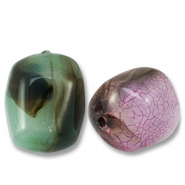 Perlen Acryl Oval Multicolor brown-green-purple