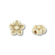 Perlen Acryl Flower Off white-gold