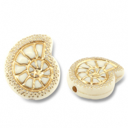 Perlen Acryl Shell Off white-gold