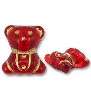 Perlen Acryl Bear Red-gold