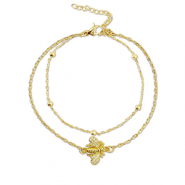 Stainless Steel - Rostfrei Stahl Armb&auml;nder Bee Gold