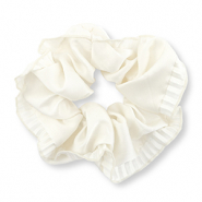 Stoff Haargummi-Scrunchie Silky Off white