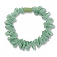 Stoff Haargummi-Scrunchie with Strass shiny Jade green