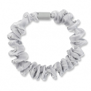 Stoff Haargummi-Scrunchie with Strass shiny Grey