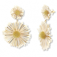 Musthave Bast Ohrringe Flower Off white-gold
