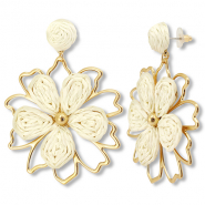 Musthave Bast Ohrringe Flower Off white-gold